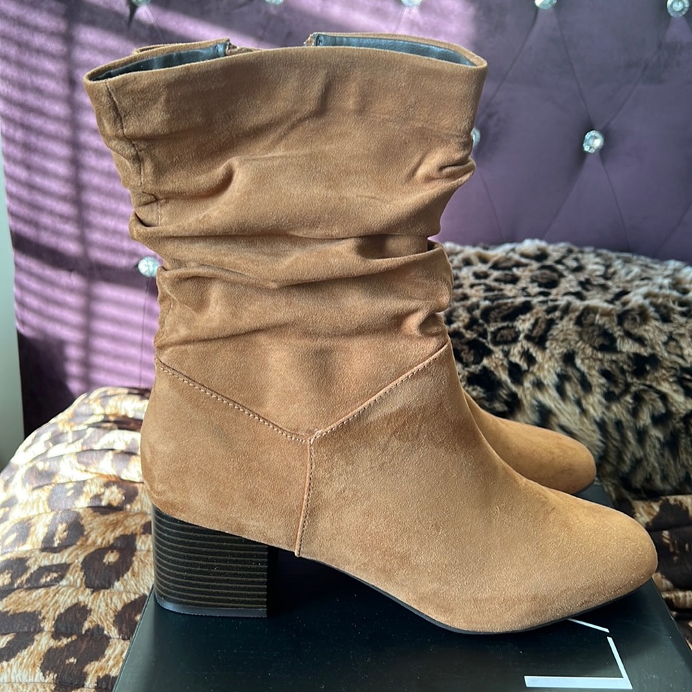Lane Bryant Cognac Wide Calf Slouch Boot